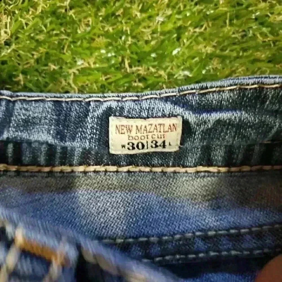 MEK DENIM USA Mykonos Distressed Blue Straight Leg Denim Short 30w - Picture 6 of 11